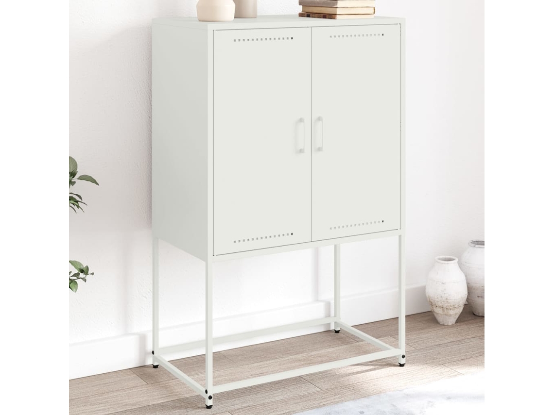 Aparador | Buffet | Armario De Apoyo Alto 68,5x38,5x107 Cm Acero Blanco Wsd56112 Lovely Home