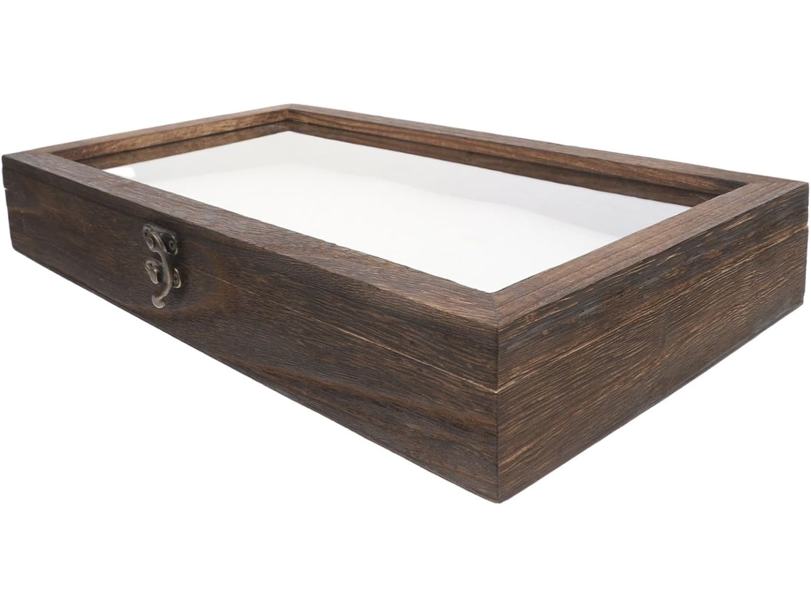 Caja De Madera Para Especímenes Con Tapa Transparente, Vitrina Para Colecciones Y Escuelas, Caja De