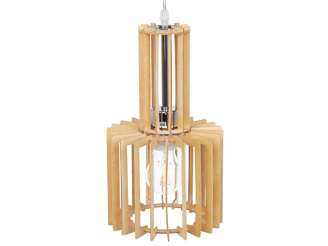 Lámpara de techo BELIANI Niari de Madera contrachapada Madera clara 19x19x119