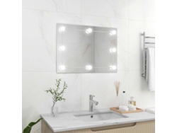 Espejo De Pared Sin Marco Con Luces Led Rectangular De Vidrio