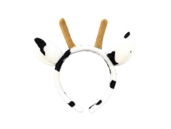 Diadema con orejas de vaca, cuernos, lazos elegantes y accesorios para el cabello de los niños.