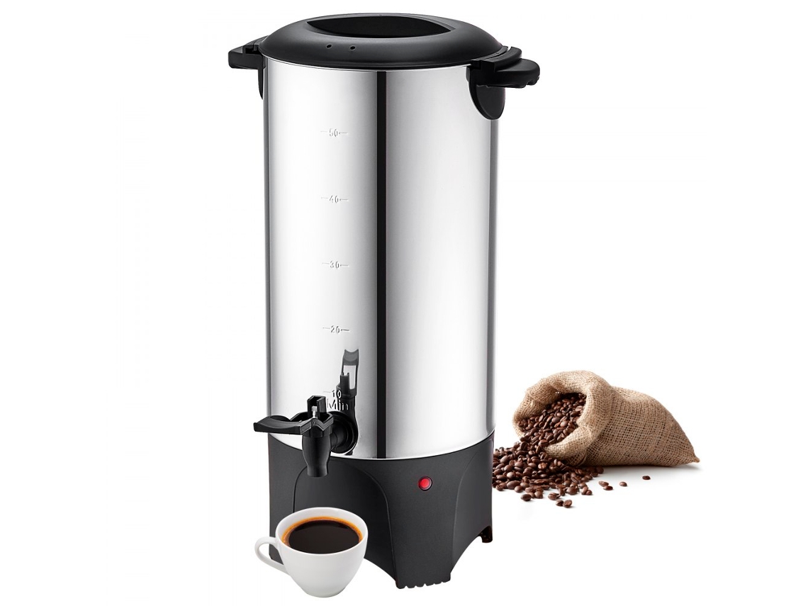 Cafetera de acero inoxidable de 7,4 l con termostato y dispensador de bebidas calientes Tekmaquinas