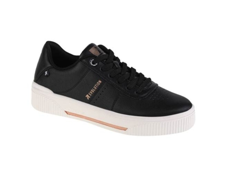 Zapatillas RIEKER Evolution Cuero Natural Mujer (38 - Negro)