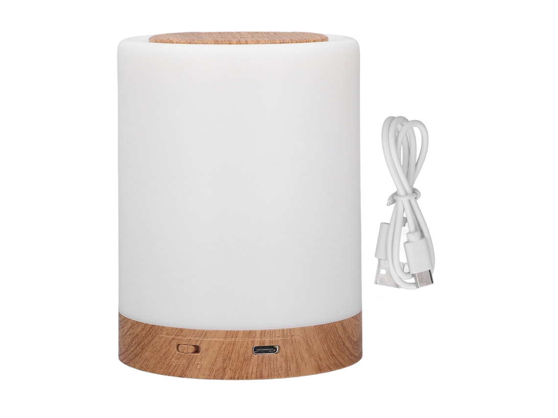 Luz Nocturna Rgb Con Diseño De Vetas Madera, Recargable Por Usb, 3 Niveles Ajustables, Portátil, Tác
