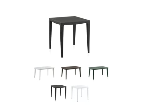 Mesa para Interior e Exterior - Mesa de Plástico para Jardín Com Protección UV Gris Antracita 70x70x75 cm