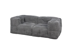 Sofá Modular De Pelo Acanalado 90x180 Cm Gris Oscuro