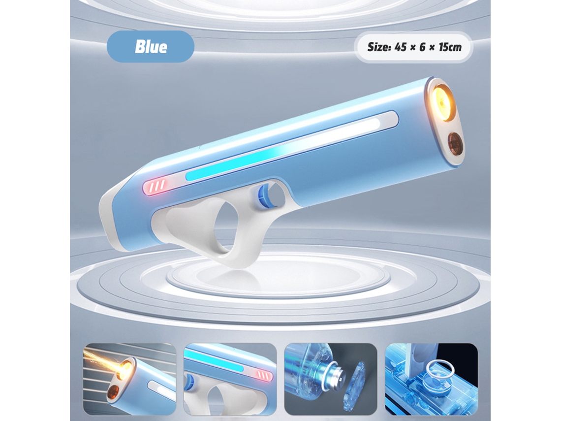 Pistola de agua eléctrica MDUG con disparo continuo y gran capacidad para juegos acuáticos infantiles (azul)