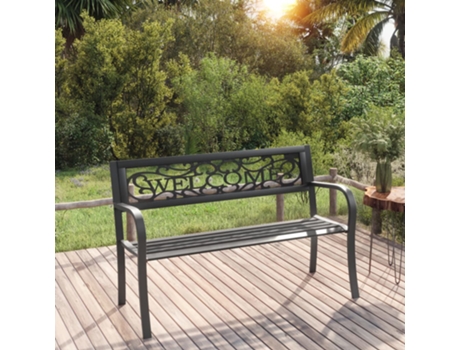 MAISON EXCLUSIVE Banco de jardín 125 cm acero negro