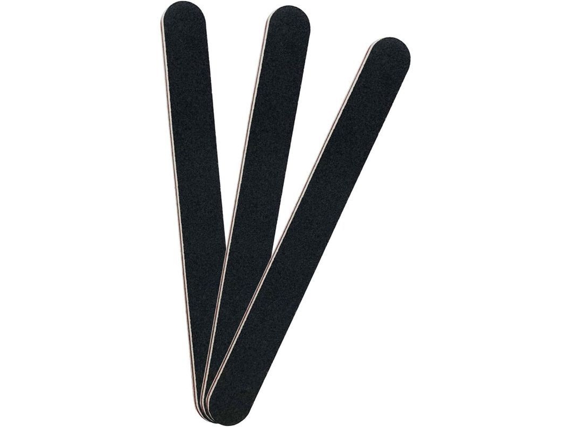 3 Unidades De Limas De Uñas, Limas Profesionales De Grano 100/180, Reutilizables Para Uñas Naturales Y Acrílicas, Color Negro.