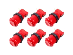 Botones Arcade Estándar Estadounidenses De 6 Botones Con Microinterruptor Rojo De 28 Mm Para Paneles De Madera/metal.