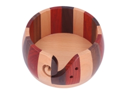 KOFIHETY Cuenco de madera para tejer, cuenco de crochet con corte en espiral y acabado liso, recipiente para guardar hilo y evitar enredos, diseño retro hecho 