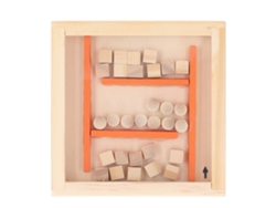 Juego De Laberinto De Madera, Pelota De Equilibrio, Juguete De Mesa Educativo Interactivo Para Niños, Color Naranja.