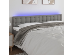 Cabecero Con Led De Tela Gris Oscuro 180x5x78/88 Cm