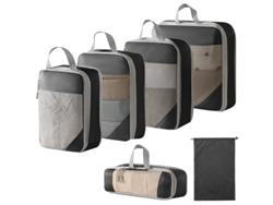 Conjunto De Bolsas Organizadoras Para Malas, Com Bolsa Com Cordão, Pacote Com 6 Chrui (preto)
