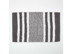 Homescapes Charcoal Chenille Stripe Bath Mat, 50 X 80 Cm
