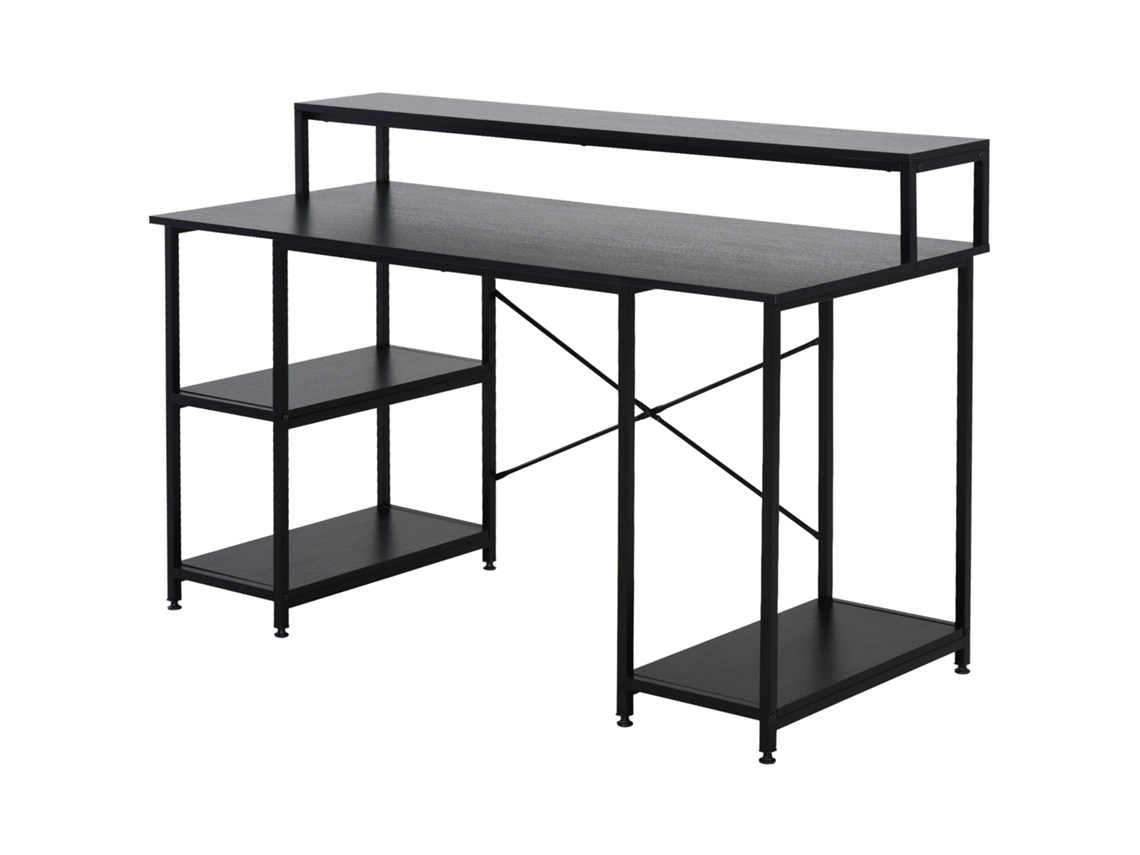 Soporte Para Ordenador Con 3 Estantes Y Base De Metal Negro.