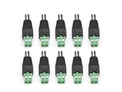 10 conectores hembra para terminales, adaptadores de enchufe, convertidores de CC, fuentes de alimentación para cámaras CCTV