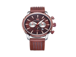 Relógio De Pulso Masculino De Couro Ultraleve Quartz Esportivo Marrom Claro