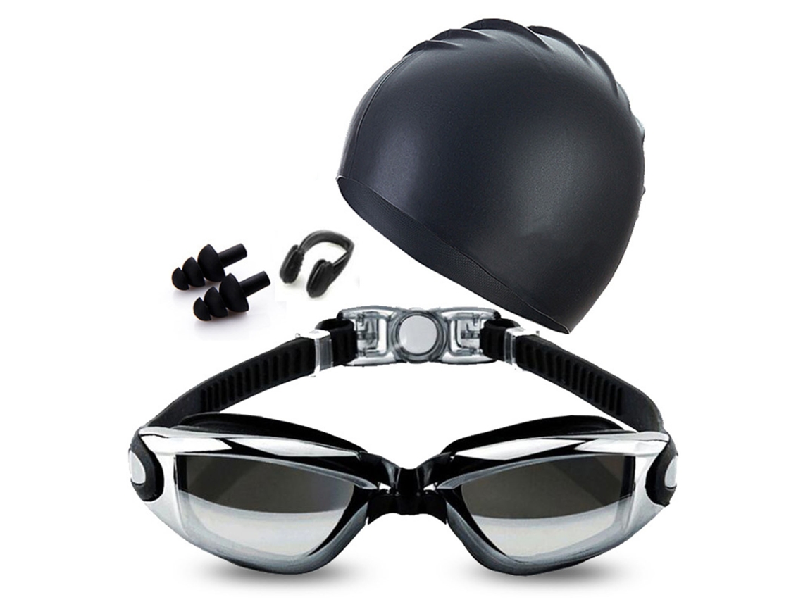 Kit De Natación Para Adultos Con Gafas Antivaho, Gorro, Pinza Nasal Y Tapones Para Los Oídos Impermeables.