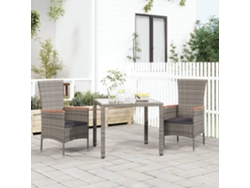 Sillas de jardín DKD Home Decor de 2 piezas con cojines, mimbre gris