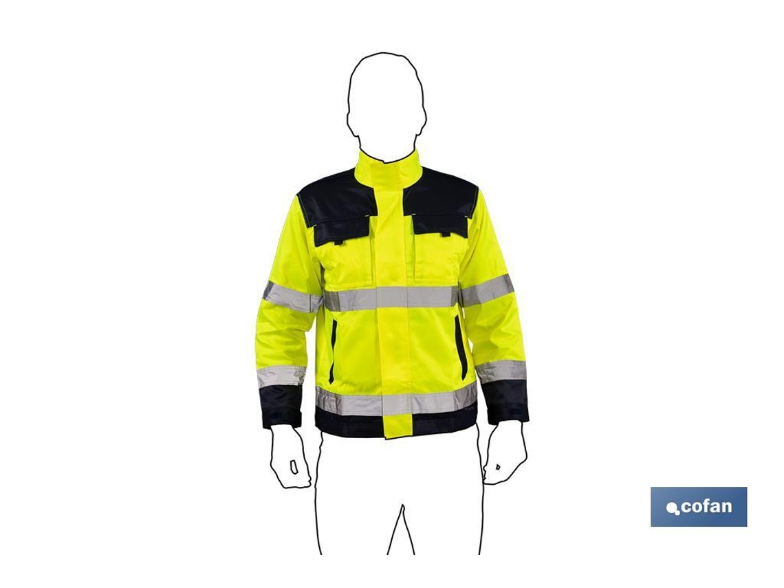 Trajes COFAN de abrigo de alta visibilidad de la S a la XXXL en amarillo y azul marino
