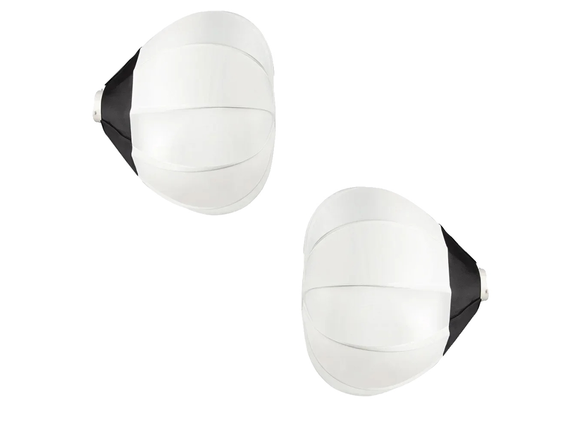 Difusor de caja de luz tipo linterna de globo, tamaño 65 cm, ligero, fácil de instalar, 2 piezas de 65 cm