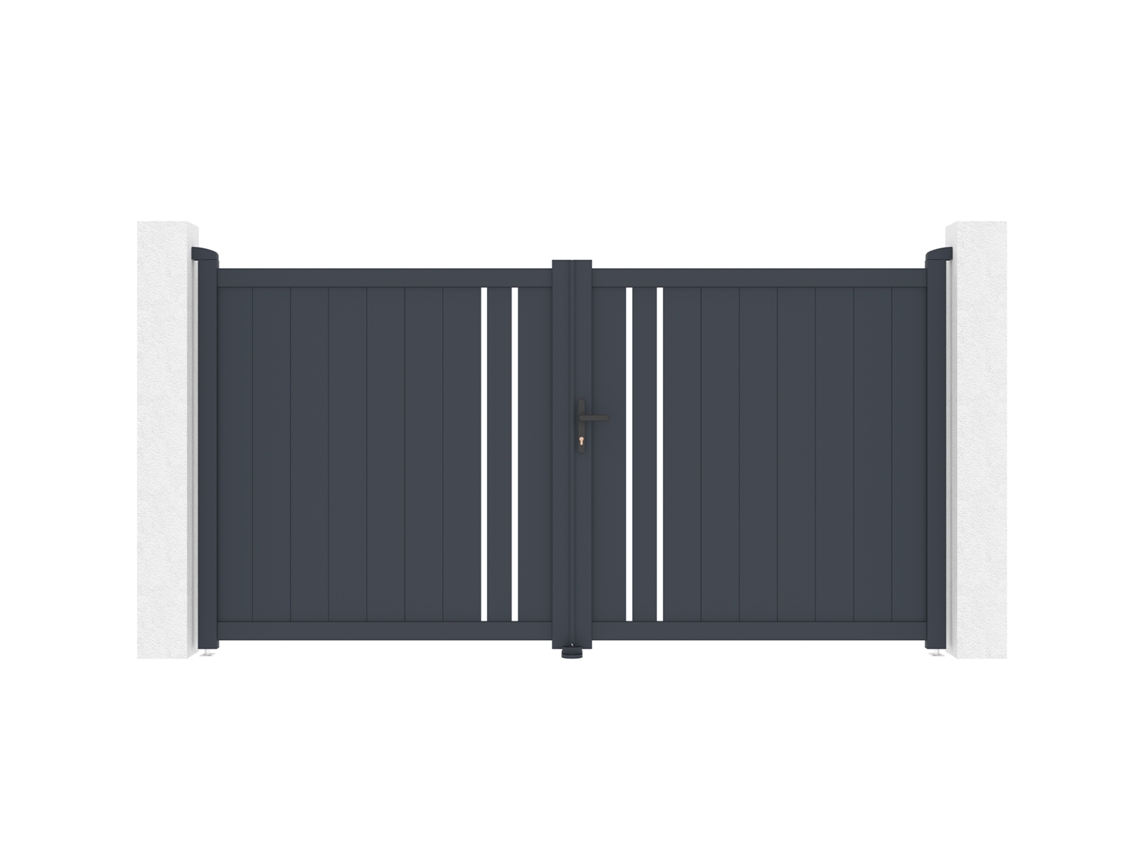 Puerta batiente de aluminio 3m giona H.160cm