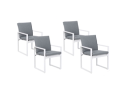 Conjunto De Cadeira De Jardim Resistente E Confortável Beliani Pancole De Tecido Cinzento 57x51x87