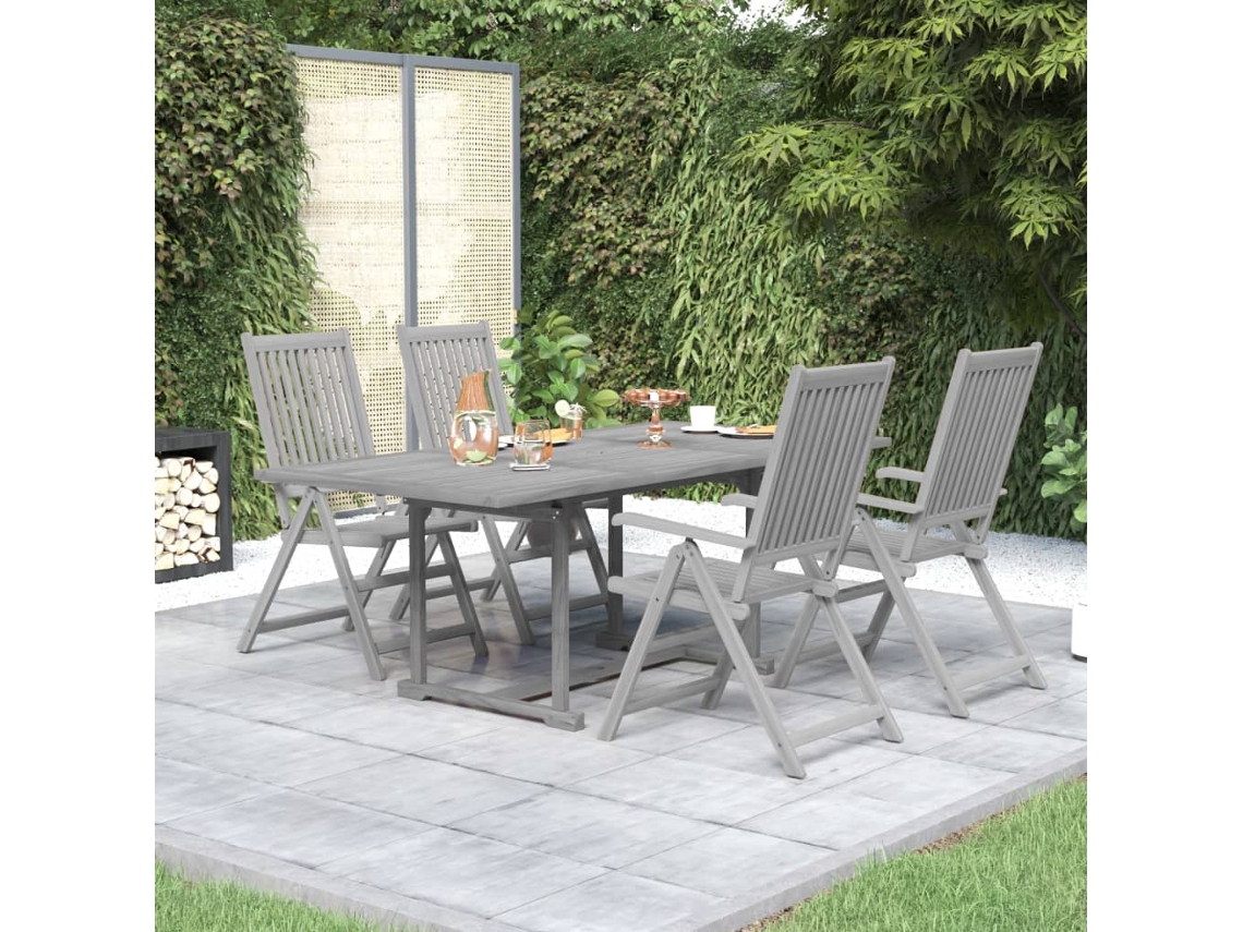 Juego de comedor de jardín de madera maciza de acacia Dkd Home Decor