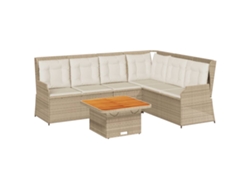 Maison Exclusive - Set Muebles De Jardín 5 Pzas Con Cojines Ratán Sintético Beige