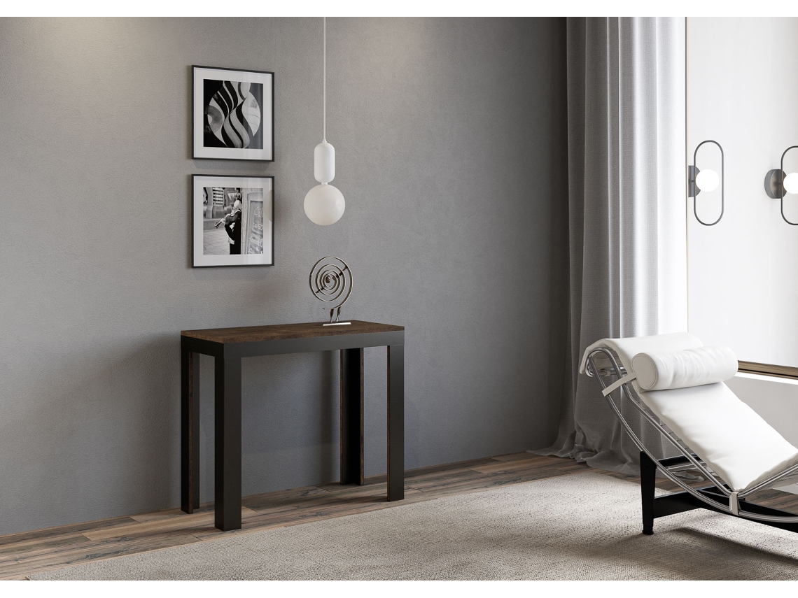 Consolas Linea Evolution Extensible hasta 300 cm ITAMOBY (90 x 40 x 77 cm - Paneles de Melamina - Nogal)