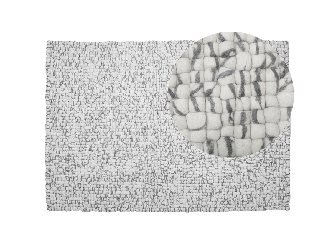Alfombra BELIANI Amdo de Lana Gris 160x230