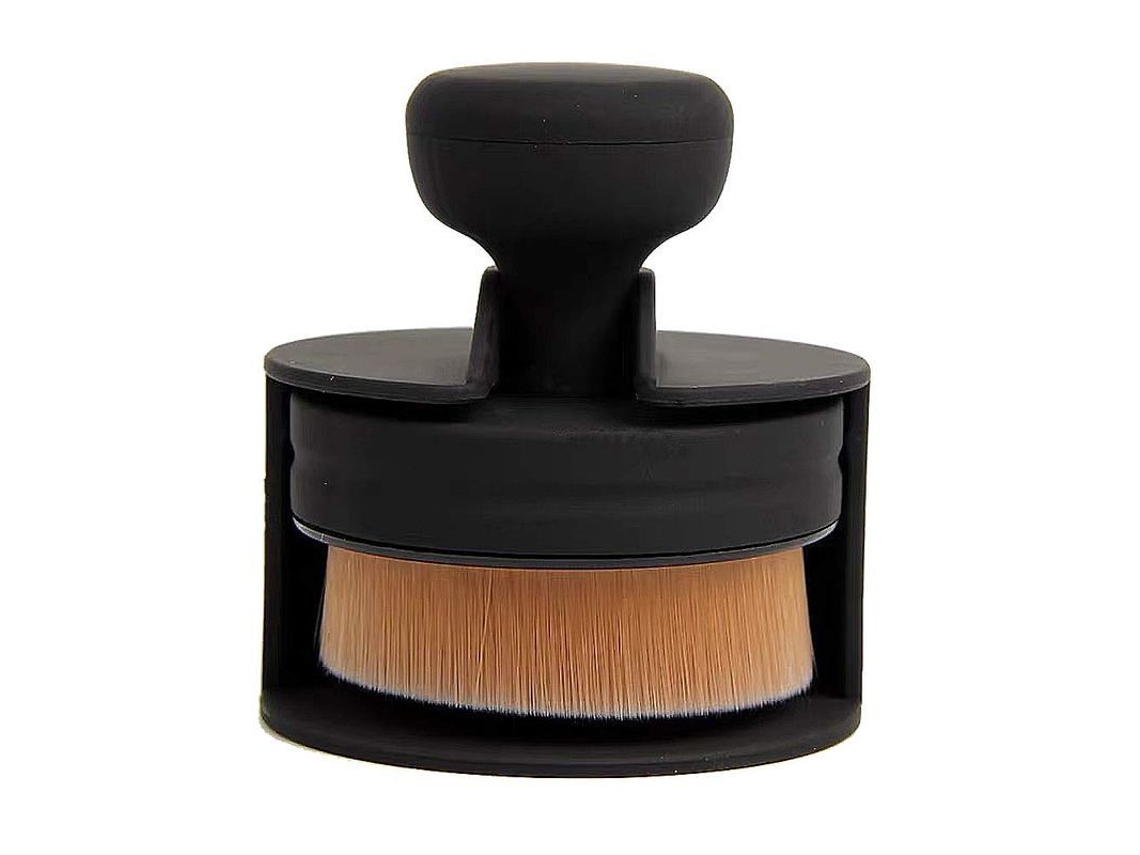 Brocha Kabuki Portátil Para Base De Maquillaje Con Fibras Sintéticas Para Rostro Y Cuerpo, Cobertura Total.