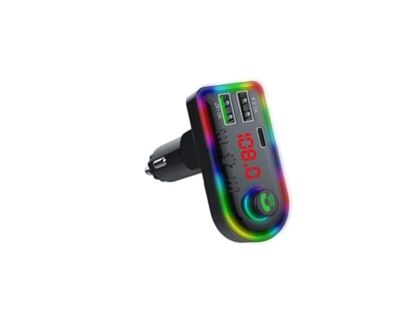 Transmisor FM Bluetooth para Coche Adaptador de Radio FM con 2 Puertos USB 1 Carga Rápida PD