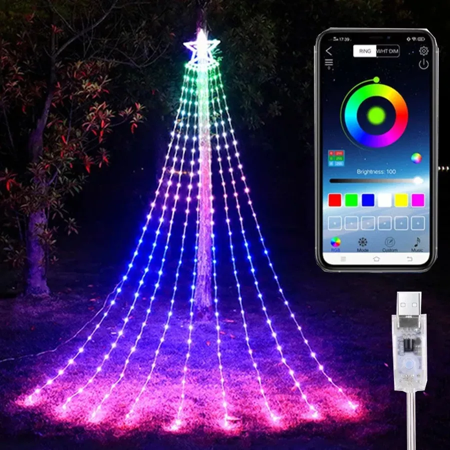 Nueva cadena de luces LED para árbol de Navidad inteligente Starvayotoy