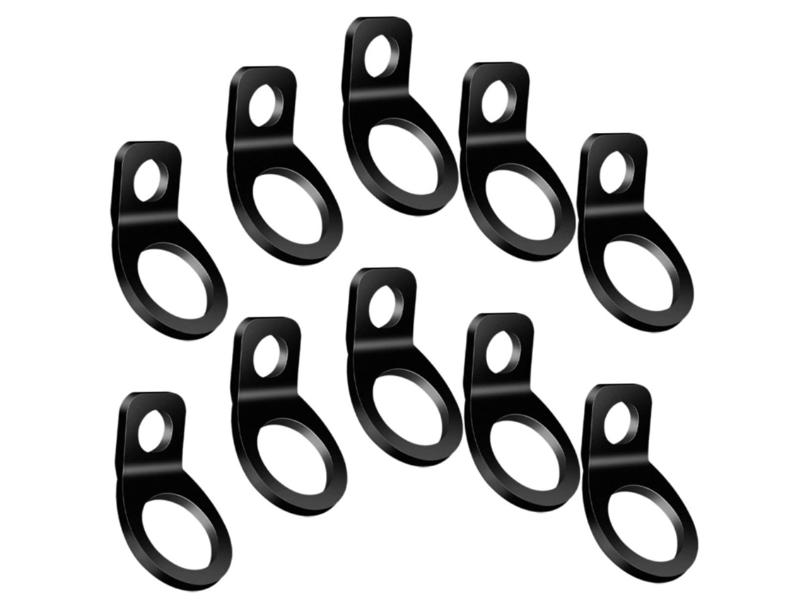 Juego De 10 Ganchos De Amarre De Acero Inoxidable Negro, De 39 Cm De Largo, Con Puntos De Anclaje Reforzados.