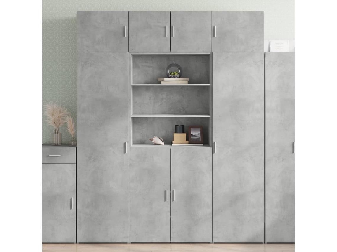 Aparador De Madera De Ingeniería Gris Hormigón 80x42,5x185 Cm