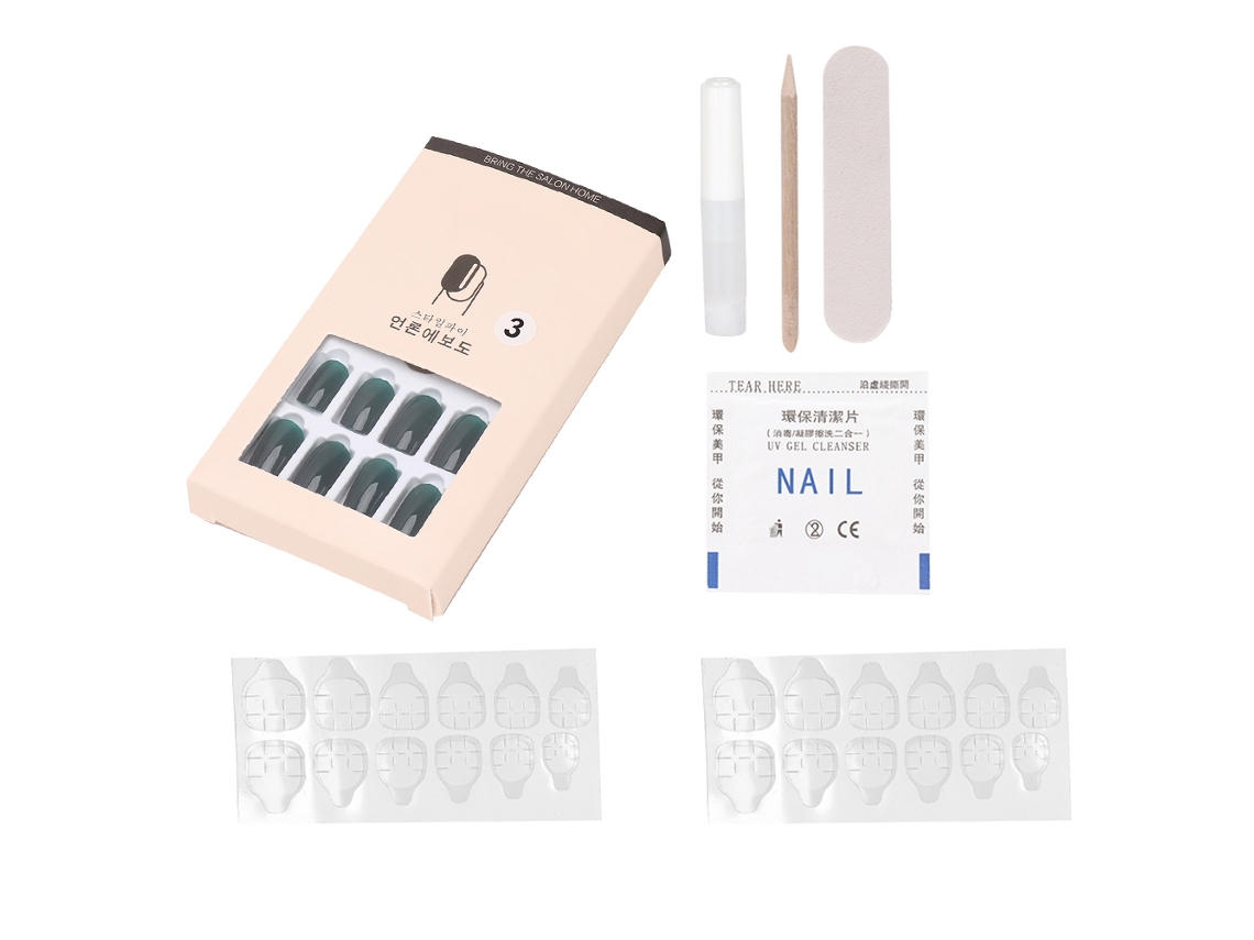 Kkml-24pcs Uñas postizas desmontables reutilizables con punta exquisita para manicura (tipo 03)