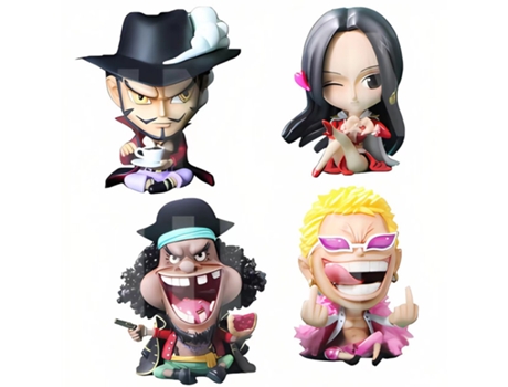 EZII Figura Anime one pease Mihawk Donquixote Doflamingo Edward Newgate Boa Hancock 11 RED 4 IN 1 multicolor crianças presente brinquedo bonito