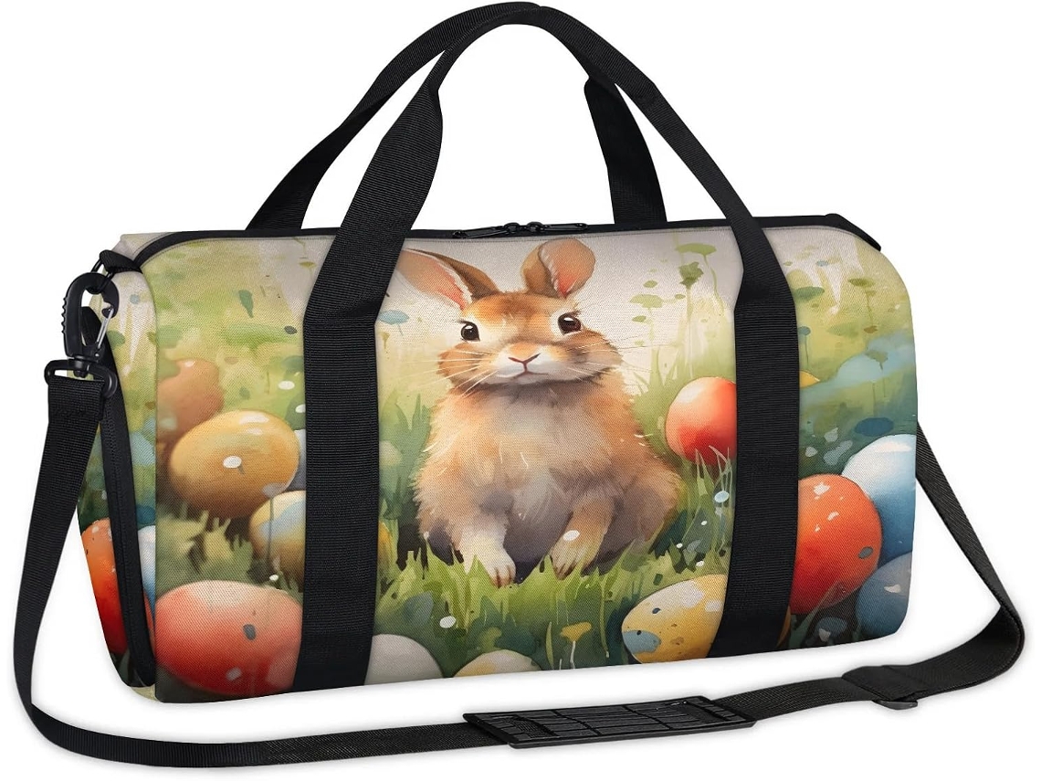Bolsa de Pascua con diseño de acuarela, 45x21x23cm, tela de poliéster. Sin marca.