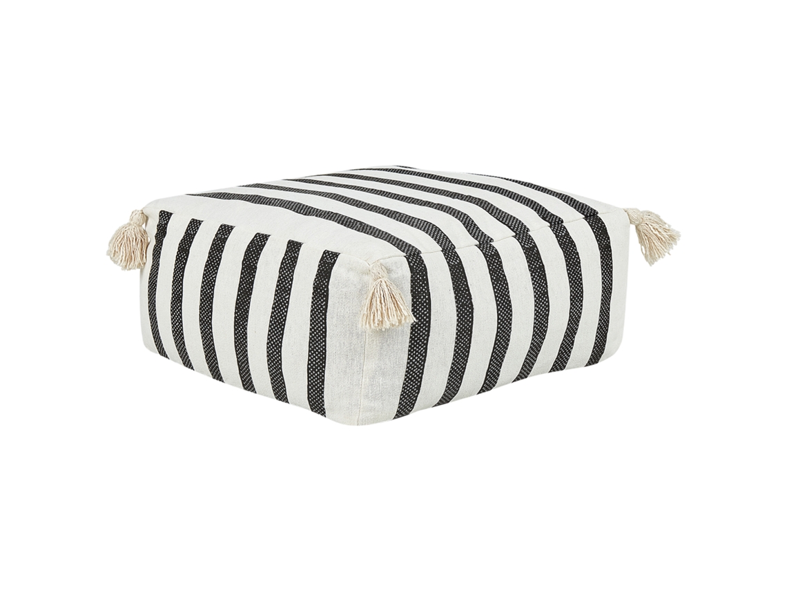Cojín de suelo BELIANI Ashti de Algodón Negro/blanco 45x45x20