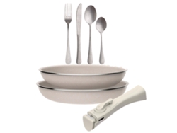 Sartenes Ø24ø28cm Inducción Clickcook Y Set De 16 Cubiertos