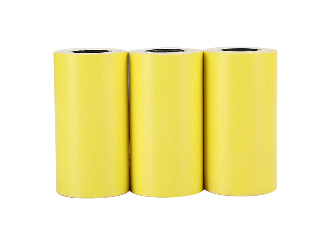 NEVEANCE Papel Térmico Impermeable Antiaceite y Antifricción, 56 mm, para Impresora Peripage, 3 Unidades, Amarillo