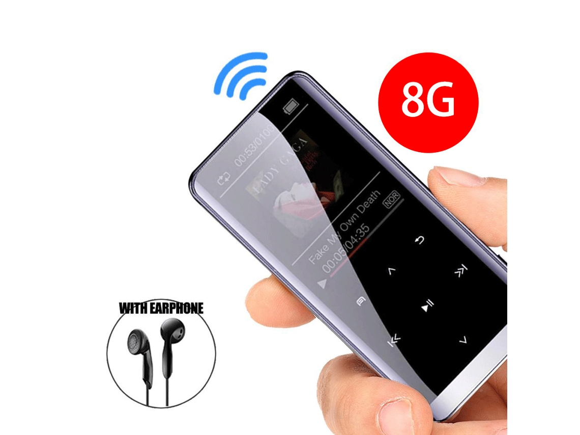 Reproductor Mp3 Bluetooth Con Radio Fm, Grabadora De Voz, Reproductor De Música Portátil, Compatible Con Reproducción De Vídeo Y Libros Electrónicos, Batería Con 48 Horas De Duración.