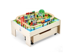 Mesa de actividades infantil 3 en 1 con mesa reversible 100 piezas Tekmaquinas