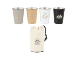 Juego De 4 Vasos De Camping De 350 Ml, De Acero Inoxidable 304, Ligeros, Con Bolsa De Viaje Para Picnics Al Aire Libre.