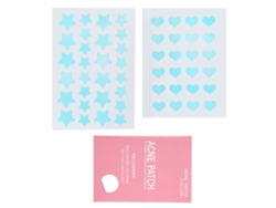 Parche Para Granitos 52 Unidades Forma De Estrella Y Corazón Hidrogel Para Absorción De Secreciones Y Manchas Faciales