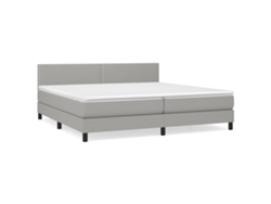 Maison Exclusive - Cama Box Spring Con Colchón Tela Gris Claro 200x200 Cm