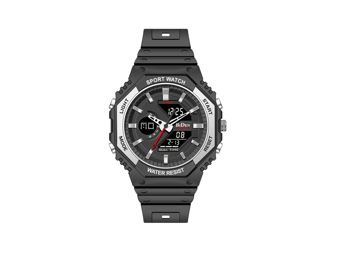 (negro) Reloj Deportivo Multifuncional Resistente Al Agua, Pantalla Luminosa, Doble Pantalla, Resistente A Los Golpes.