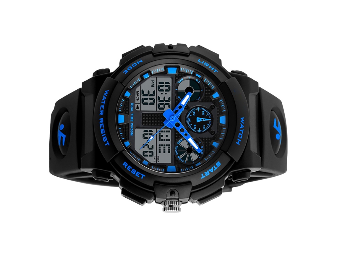 Reloj Digital De Cuarzo Skmei Para Hombre, 5 Atm, Cronómetro, Alarma, Doble Huso Horario Y Luminoso.